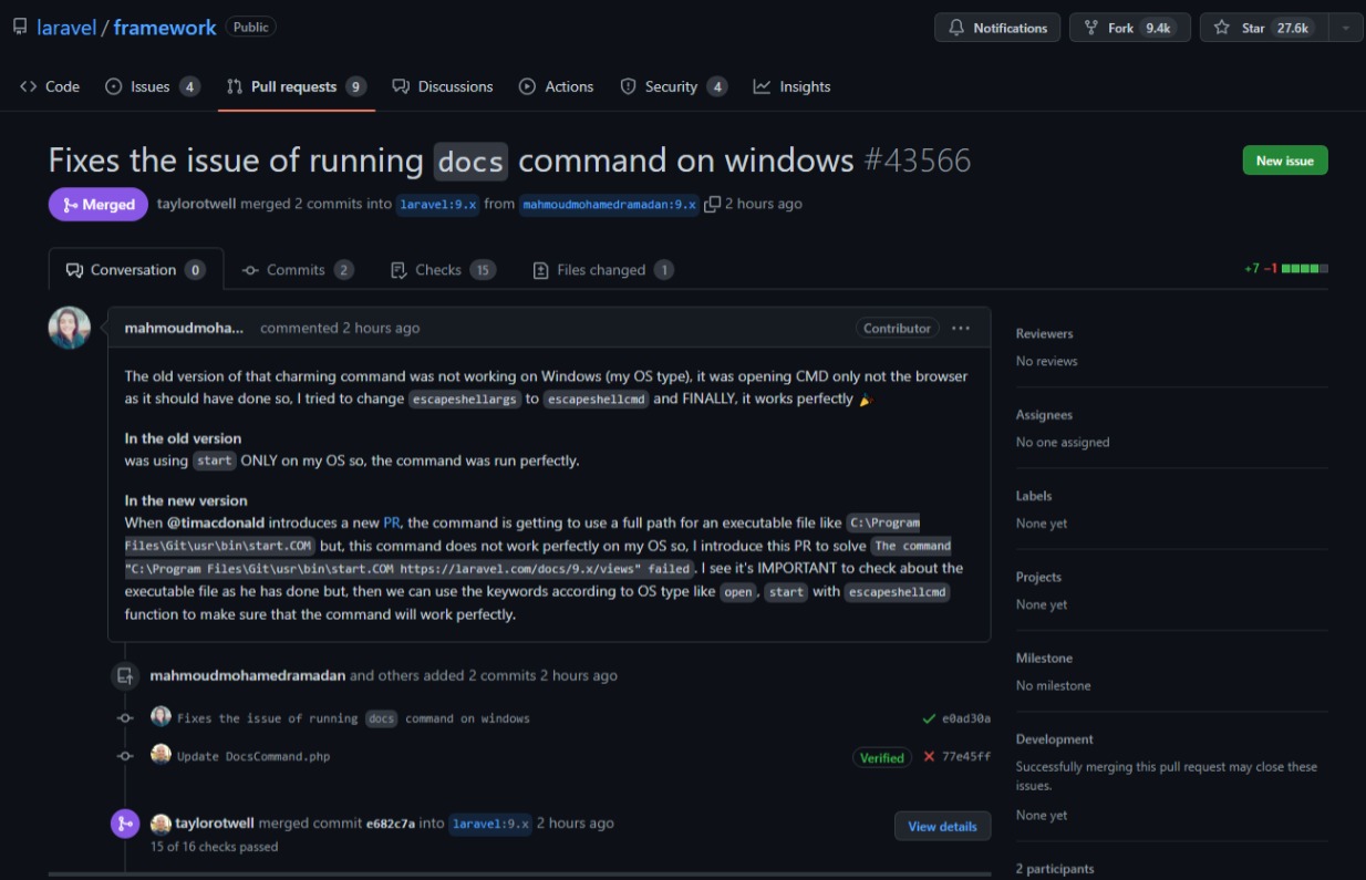 Fixes the issue of running `docs` command on windows